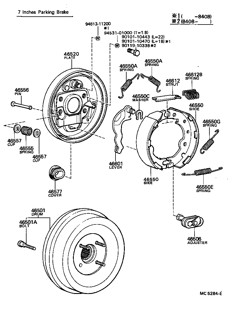 46420-36080 CABLE ASSY, PARKING BRAKE, NO.2 product image