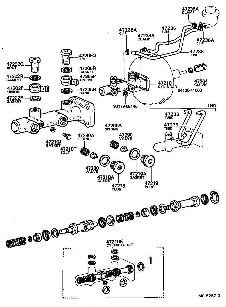 47201-36050 CYLINDER ASSY, MASTER, W/O BOOSTER product image
