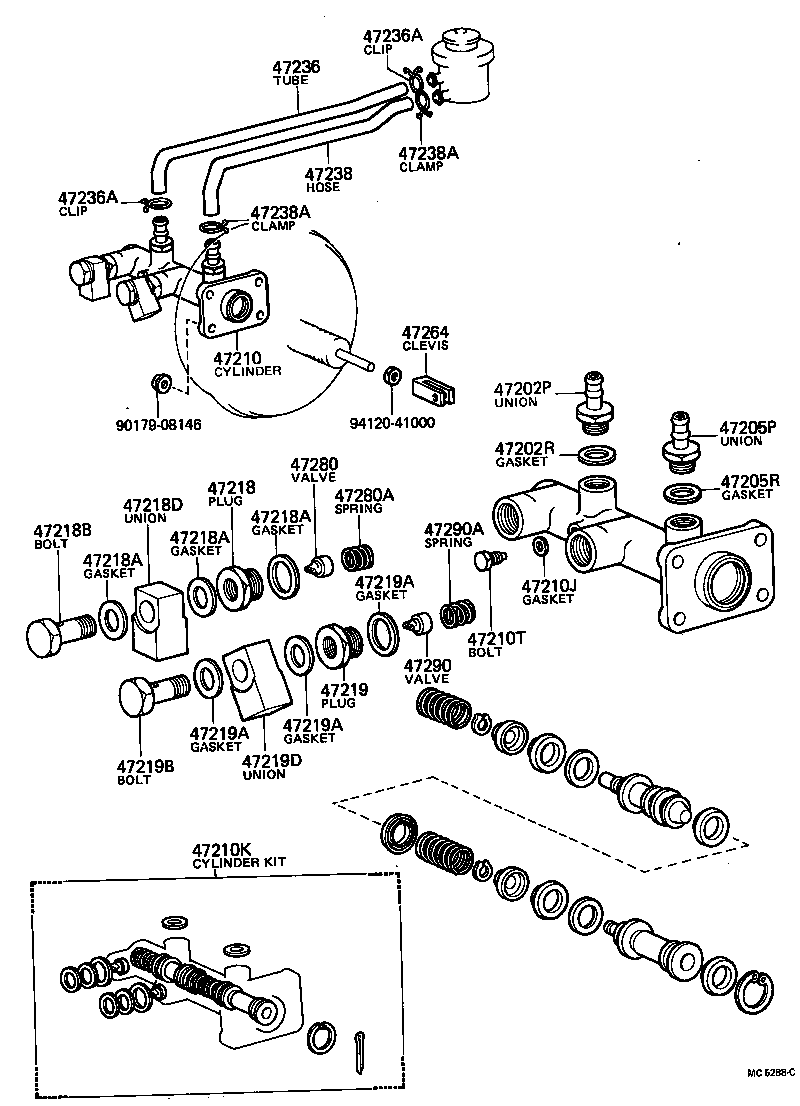 47201-36070 CYLINDER ASSY, MASTER, W/O BOOSTER product image