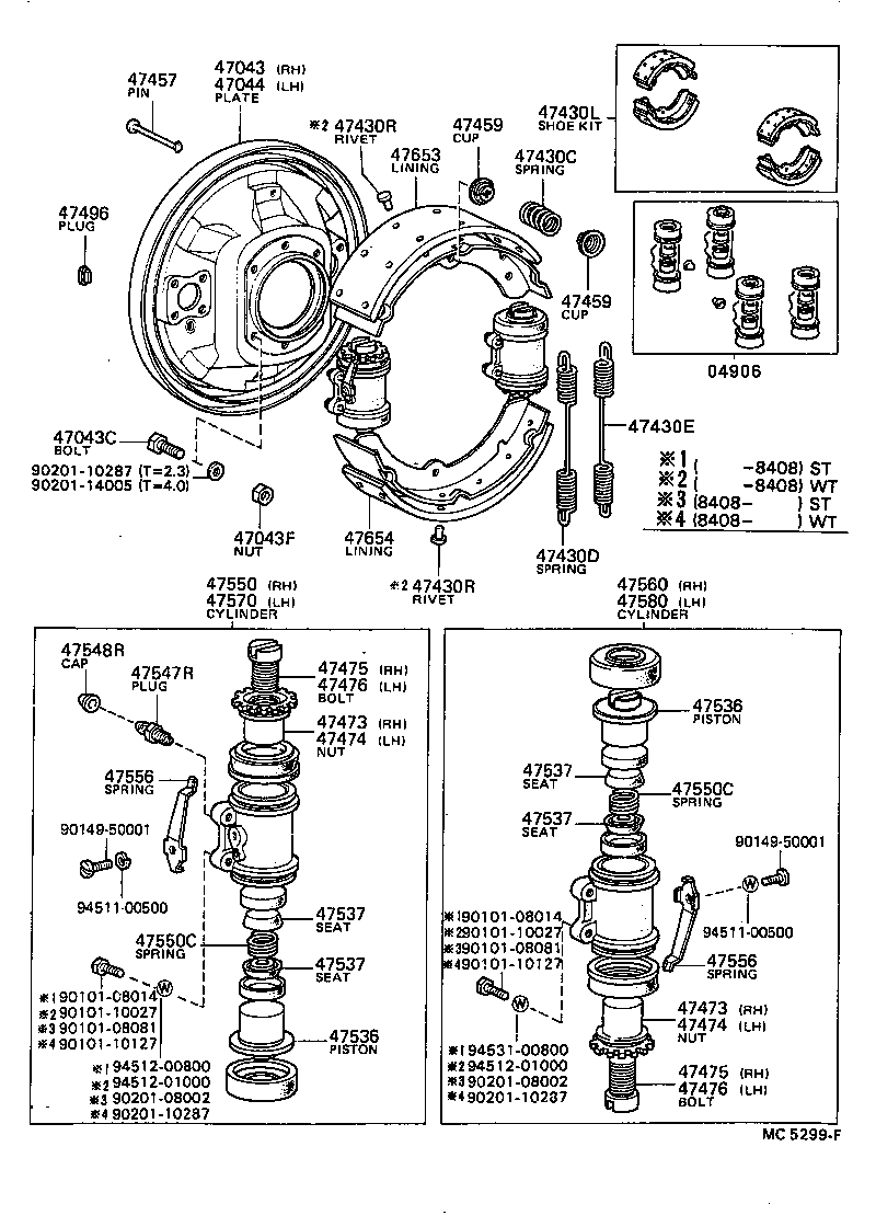 47550-39245 CYLINDER ASSY, REAR WHEEL BRAKE(FOR RH, FRONT OR UPPER) product image