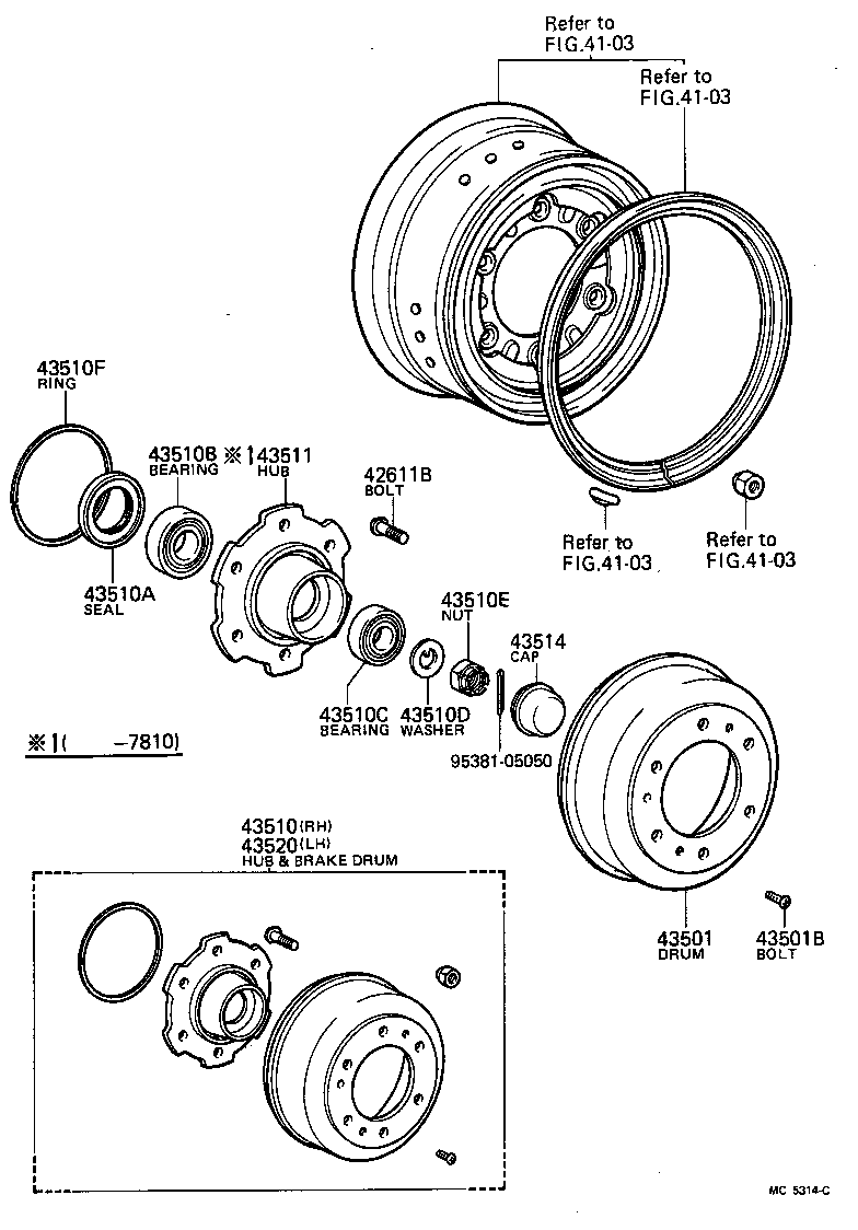 43511-36040 HUB, FRONT AXLE product image