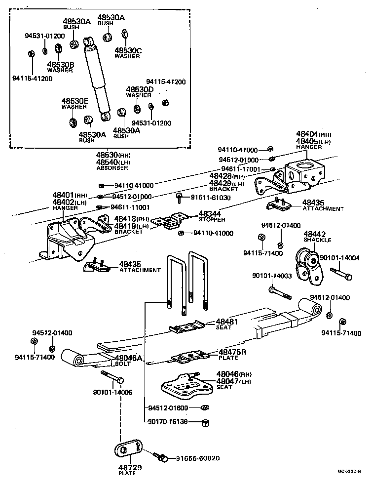 48542-36040 PIN, SHOCK ABSORBER UPPER PIVOT, REAR product image
