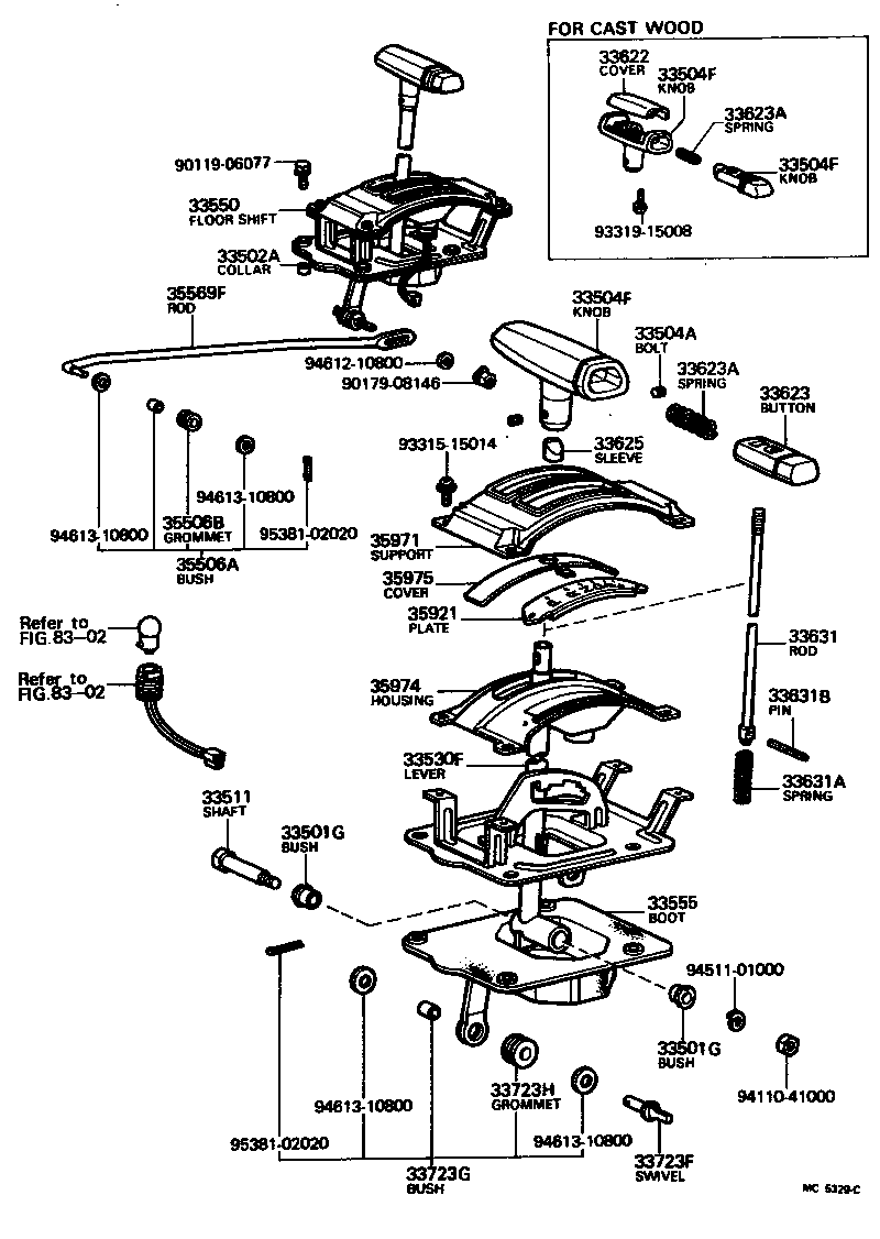 Toyota 33503-22141 LEVER ASSY, SHIFT (FOR FLOOR SHIFT)