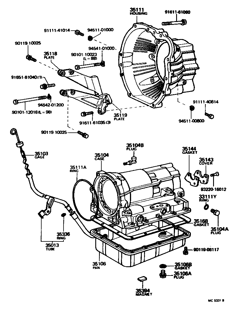Toyota 35013-22090 TUBE SUB-ASSY, TRANSMISSION OIL FILLER