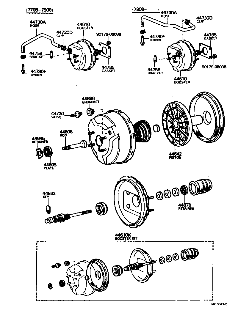Toyota 44758-20060 BRACKET, VACUUM CHECK VALVE