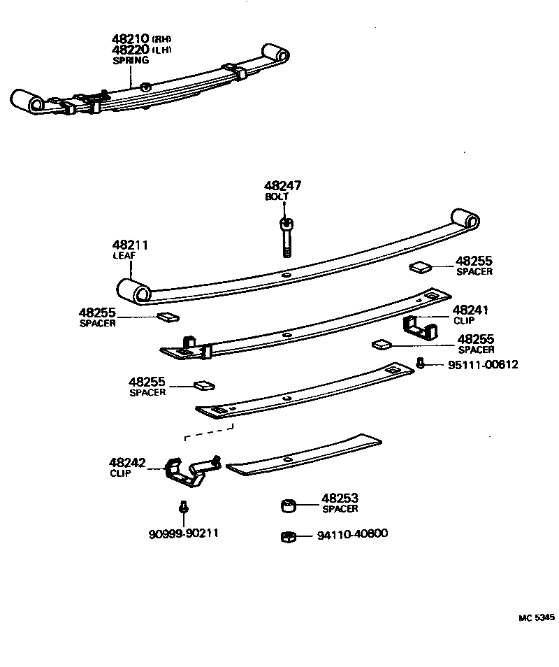 48210-23172 SPRING ASSY, REAR RH product image