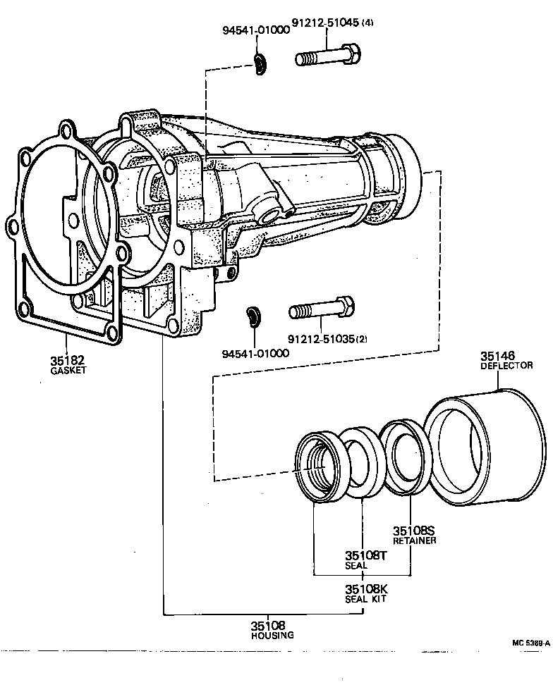 Toyota 35108-30080 HOUSING SUB-ASSY, EXTENSION (ATM)