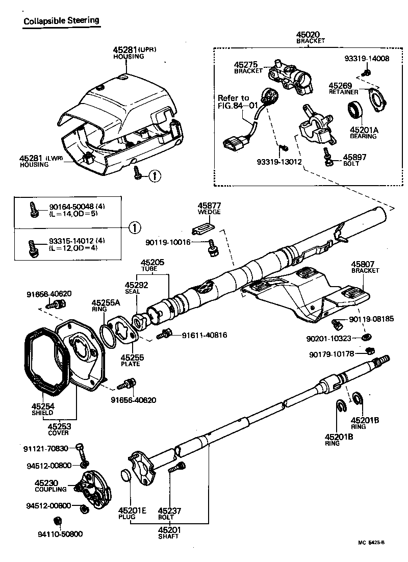 45201-14070 SHAFT SUB-ASSY, STEERING MAIN product image