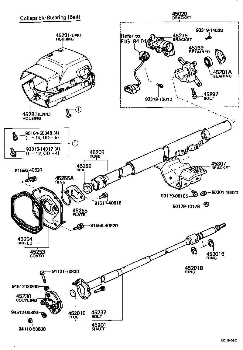 45280-22200 BRACKET, STEERING COLUMN, UPPER product image