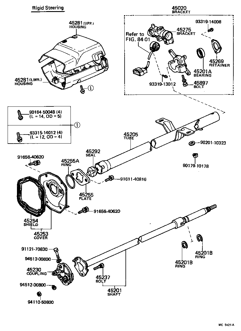 45280-22200 BRACKET, STEERING COLUMN, UPPER product image
