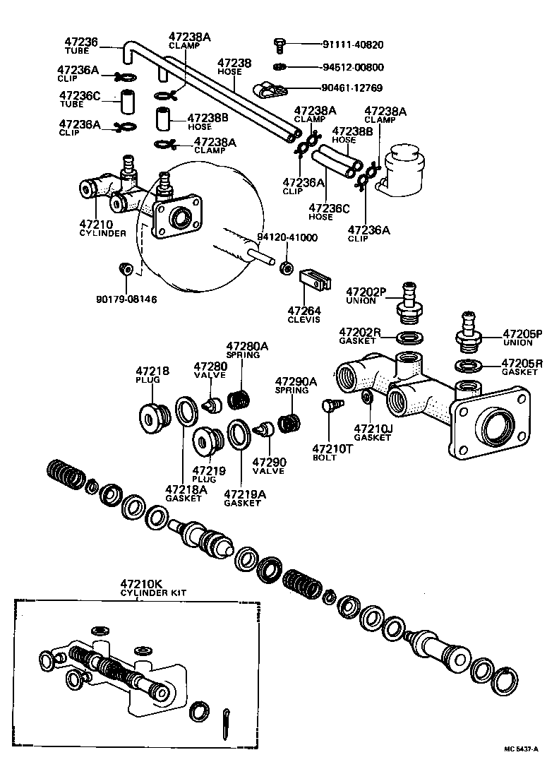 47201-36070 CYLINDER ASSY, MASTER, W/O BOOSTER product image