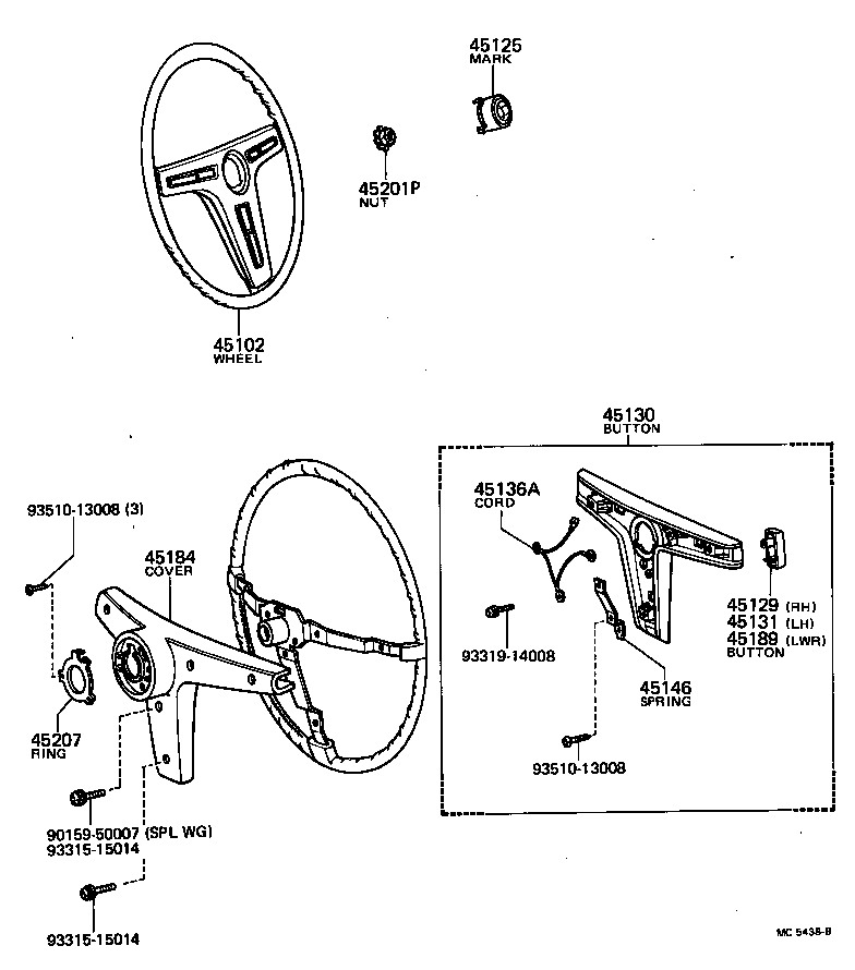 45125-28040 MARK, STEERING WHEEL PAD product image