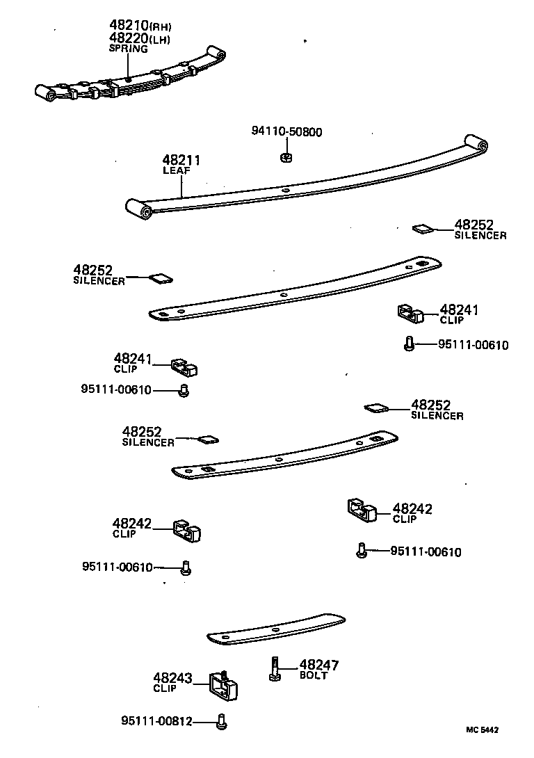 04484-22020 PIN KIT, REAR SPRING product image