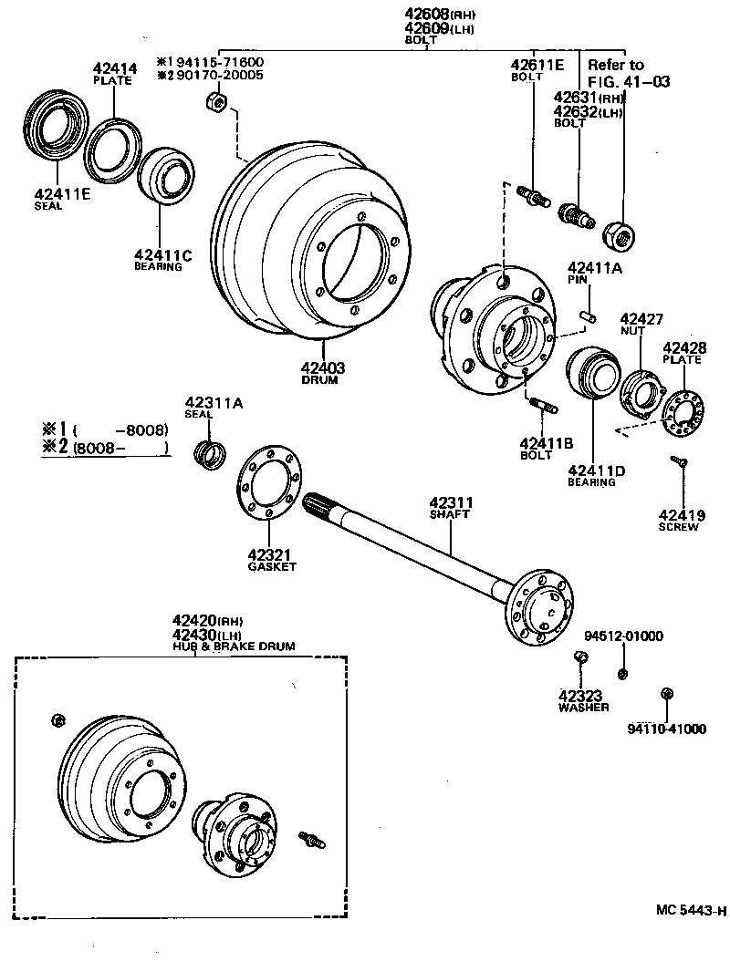42311-36070 SHAFT, REAR AXLE product image