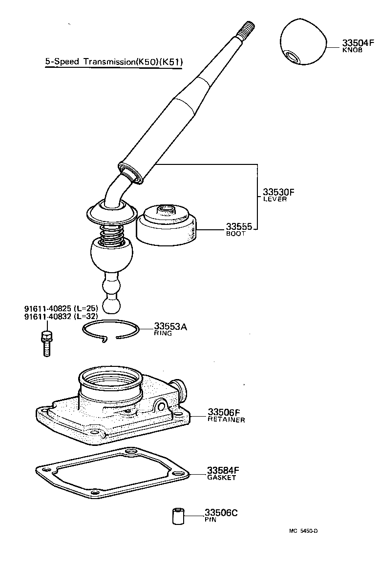 33530-10070 LEVER ASSY, SHIFT (FOR FLOOR SHIFT) product image