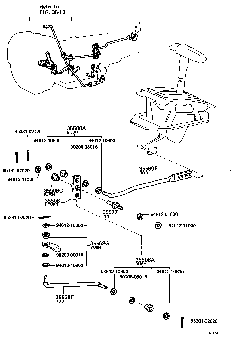 33503-10030 LEVER ASSY, SHIFT (FOR FLOOR SHIFT) product image