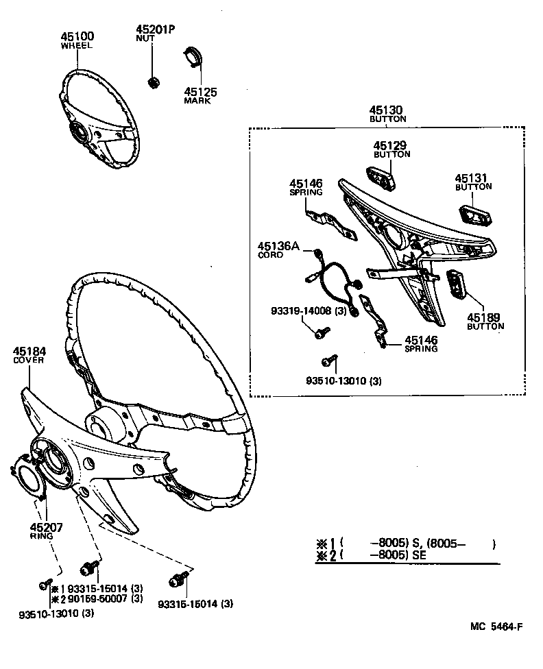 45125-10040 MARK, STEERING WHEEL PAD product image