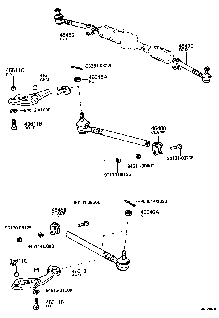 Toyota 90253-13013 PIN, STRAIGHT(FOR STEERING KNUCKLE TO SHOCK ABSORBER)