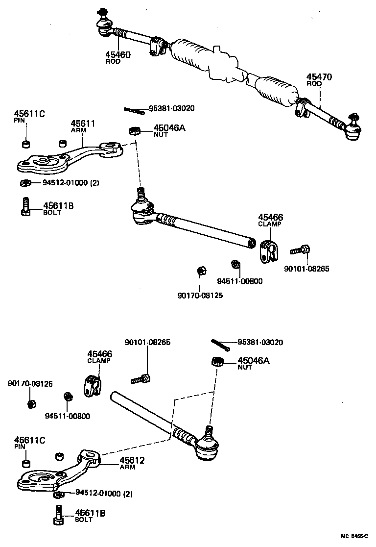 45611-10020 ARM, STEERING KNUCKLE, RH product image