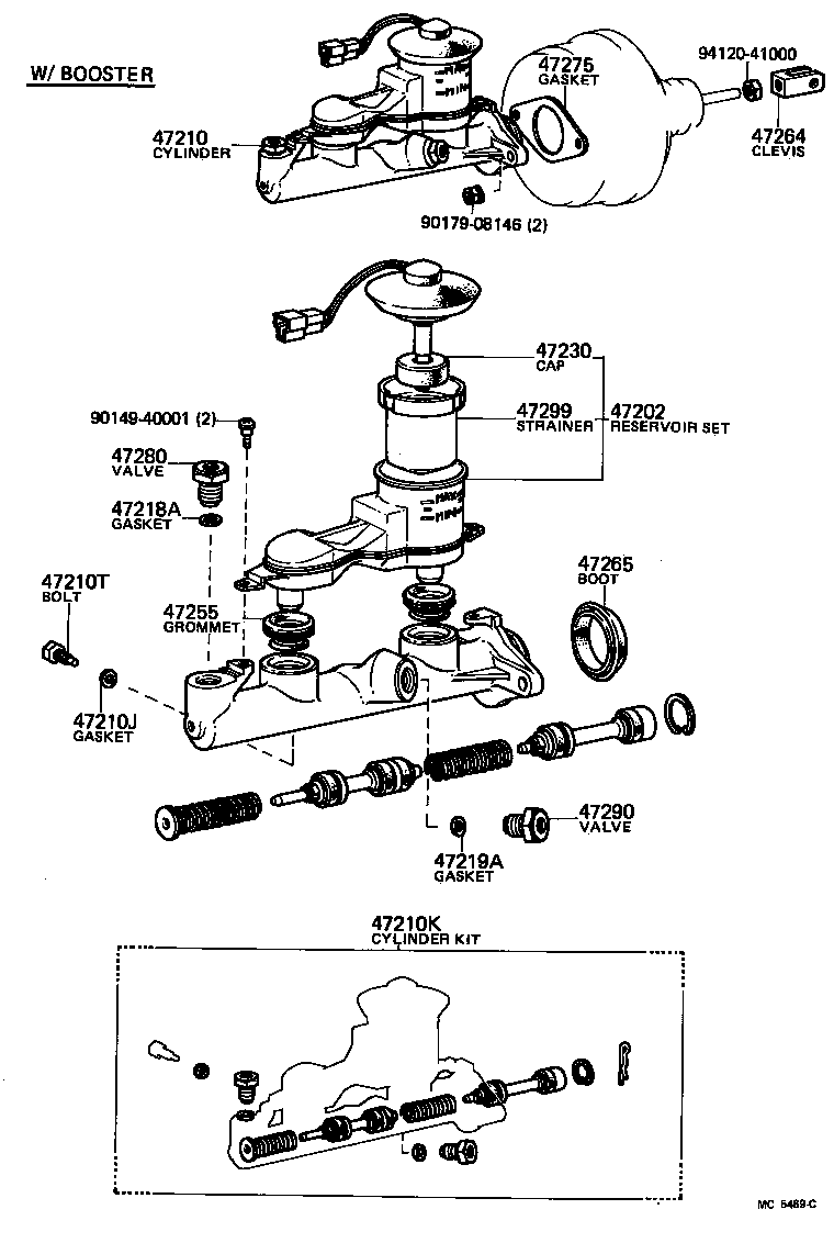 47200-10160 CYLINDER ASSY, MASTER, W/O BOOSTER product image