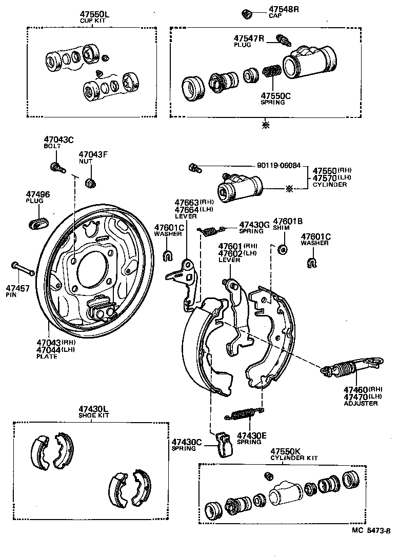 04495-10050 SHOE KIT, REAR BRAKE product image