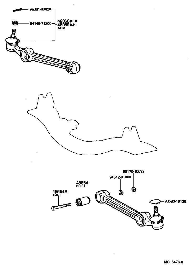 Toyota 90101-10037 BOLT, HEXAGON(FOR LOWER ARM)