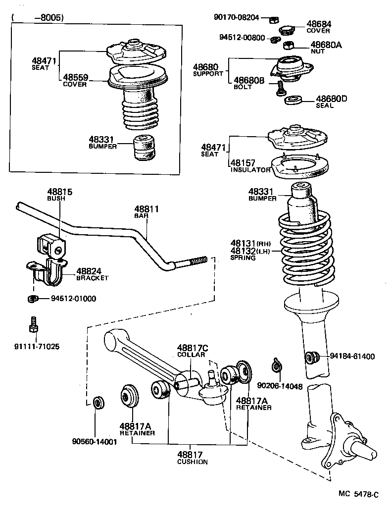 48132-10080 SPRING, FRONT COIL, RH product image
