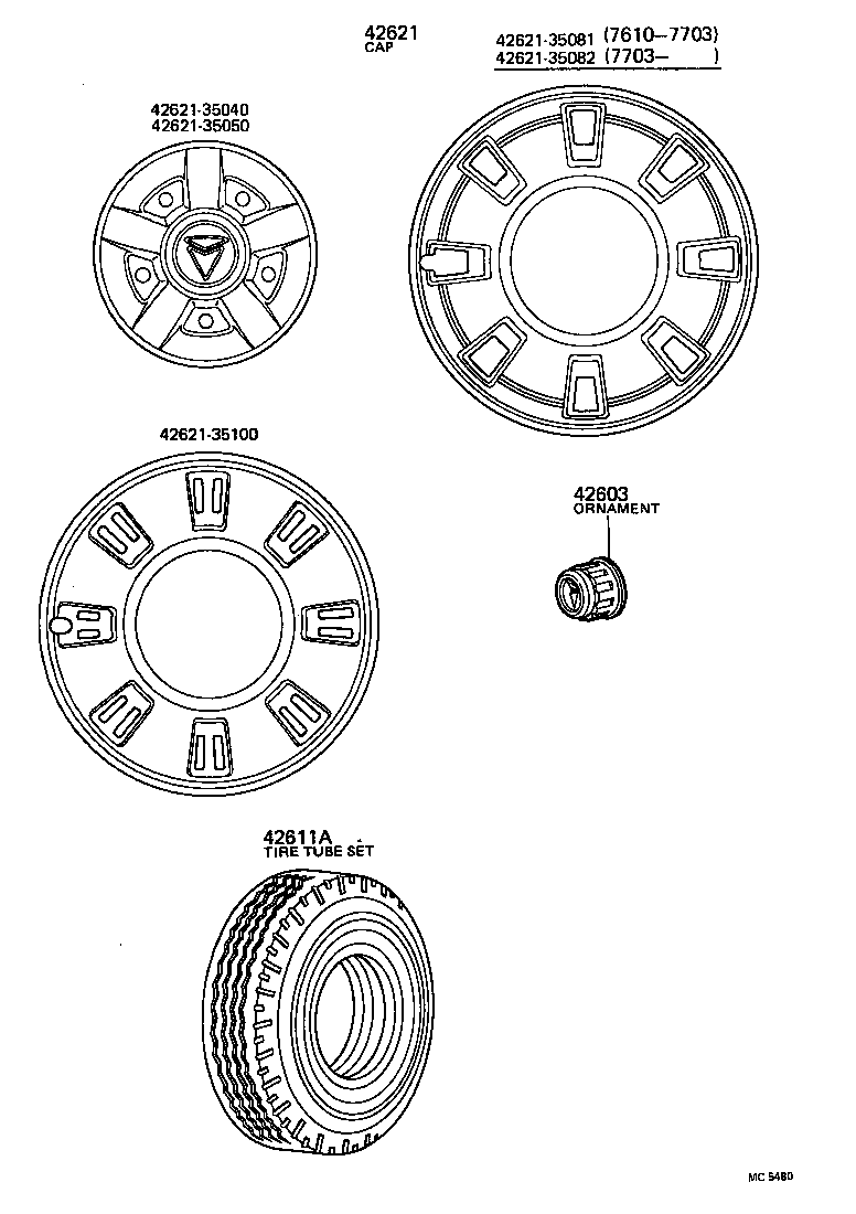 42605-35010 TIRE TUBE SET OR TUBELESS TIRE product image