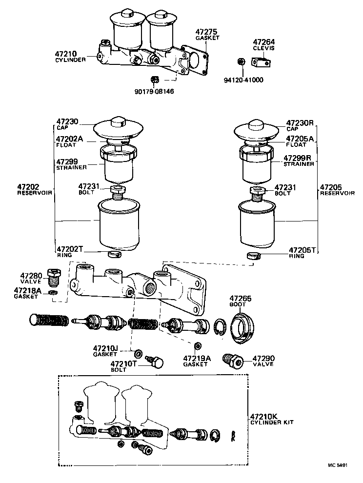 47202-14150 RESERVOIR SET, BRAKE MASTER CYLINDER(FOR REAR SIDE) product image