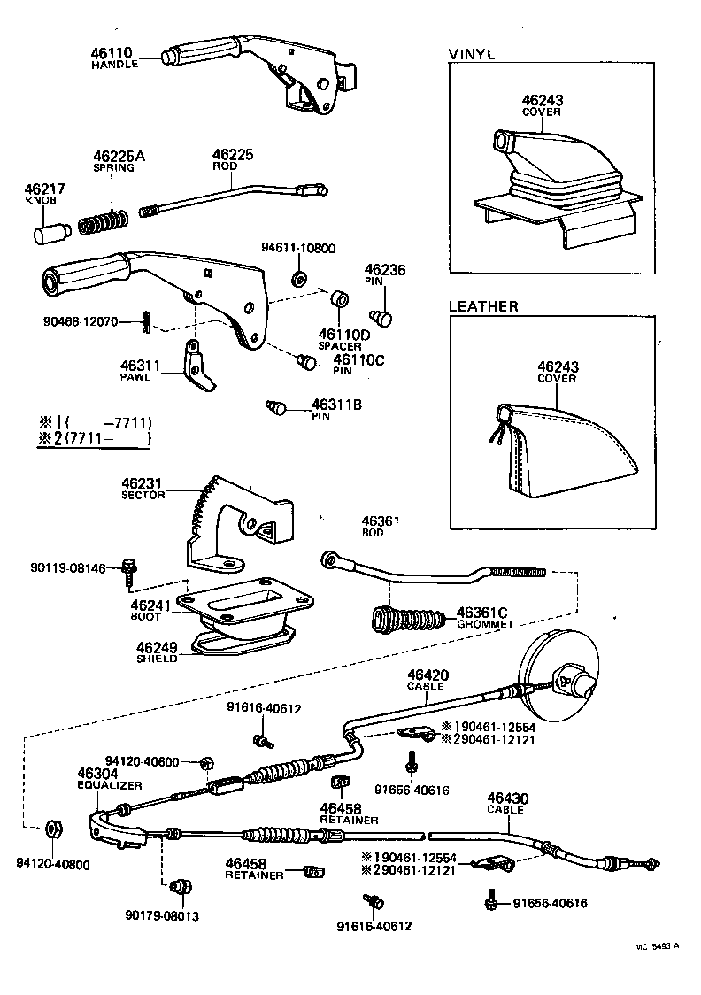 46201-14050 HANDLE ASSY, PARKING BRAKE CONTROL product image