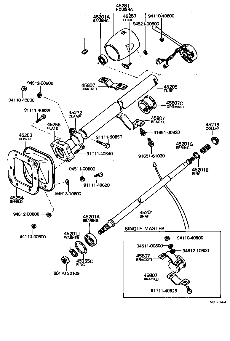 45280-60061 BRACKET, STEERING COLUMN, UPPER product image