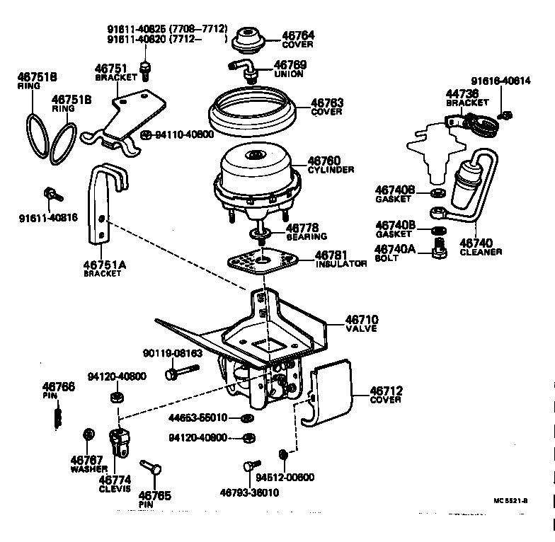 46713-36020 BRACKET, EXHAUST VALVE product image