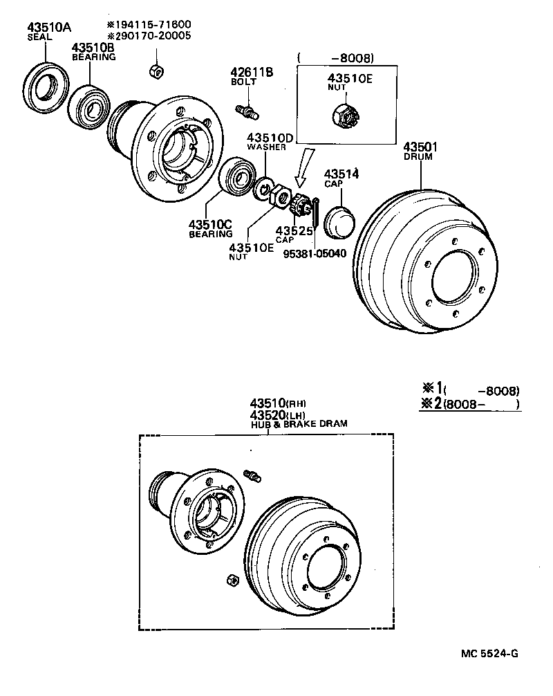 43512-36030 DRUM SUB-ASSY, FRONT BRAKE product image