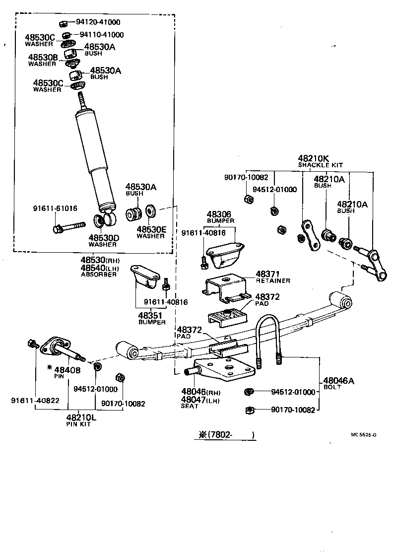 48247-12290 BOLT, REAR SPRING, CENTER product image