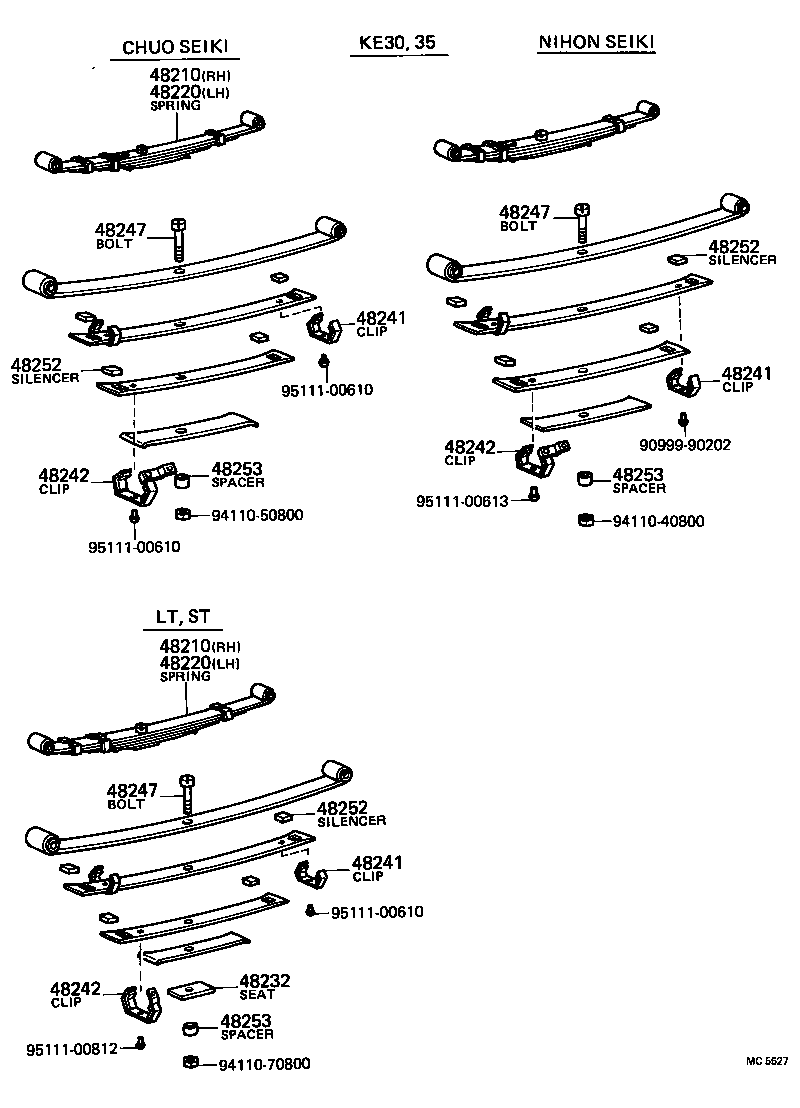 48247-12290 BOLT, REAR SPRING, CENTER product image