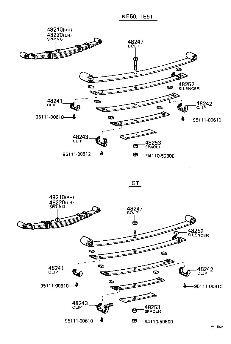 48247-12290 BOLT, REAR SPRING, CENTER product image