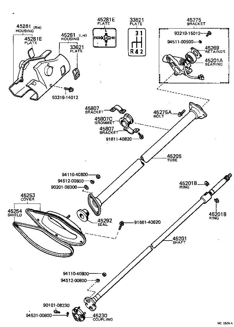 45307-36012 BRACKET, STEERING COLUMN, UPPER product image