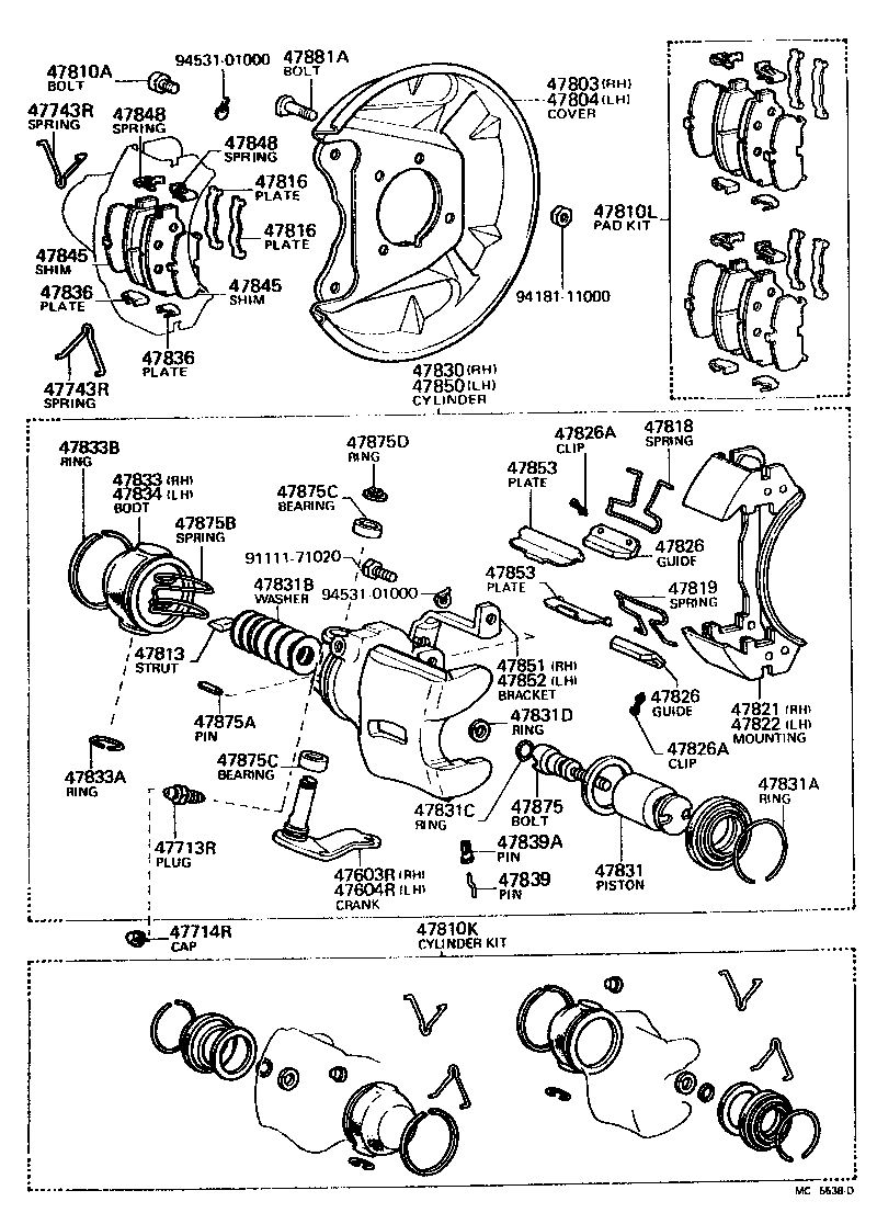 Toyota 47701-14020 PISTON, REAR DISC BRAKE