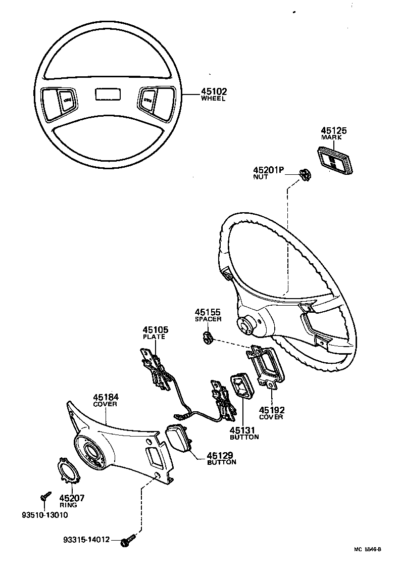 45100-29065 WHEEL SUB-ASSY, STEERING product image