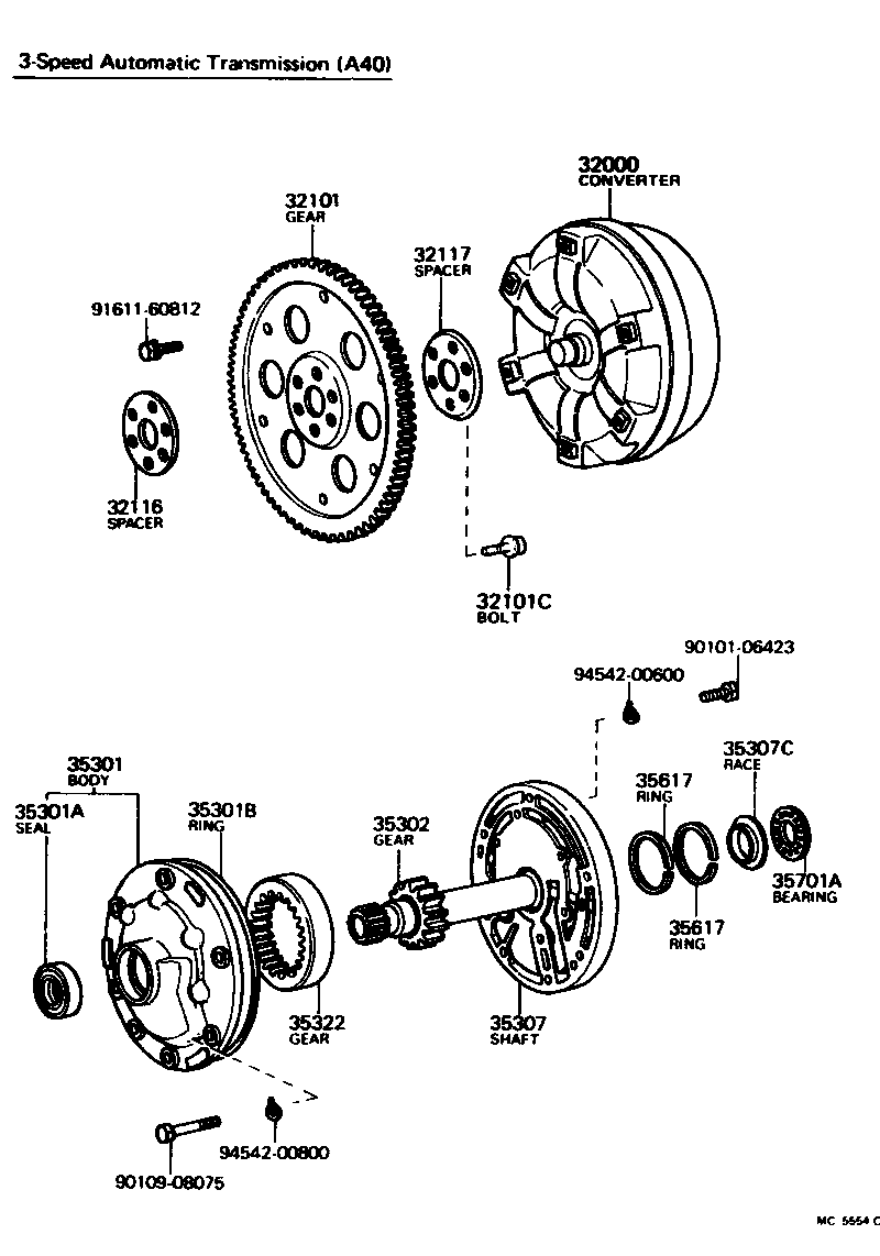 Toyota 35370-22010 SHAFT SUB-ASSY, STATOR