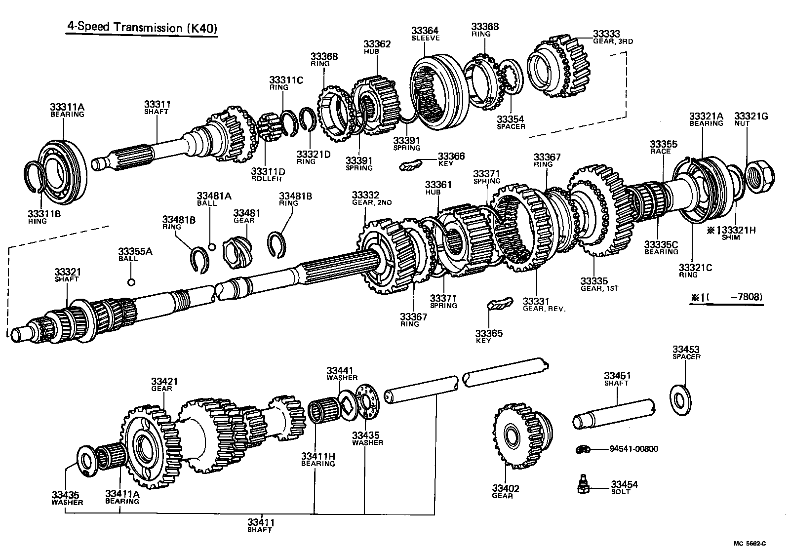 33363-12014 SLEEVE, TRANSMISSION HUB, NO.2 product image