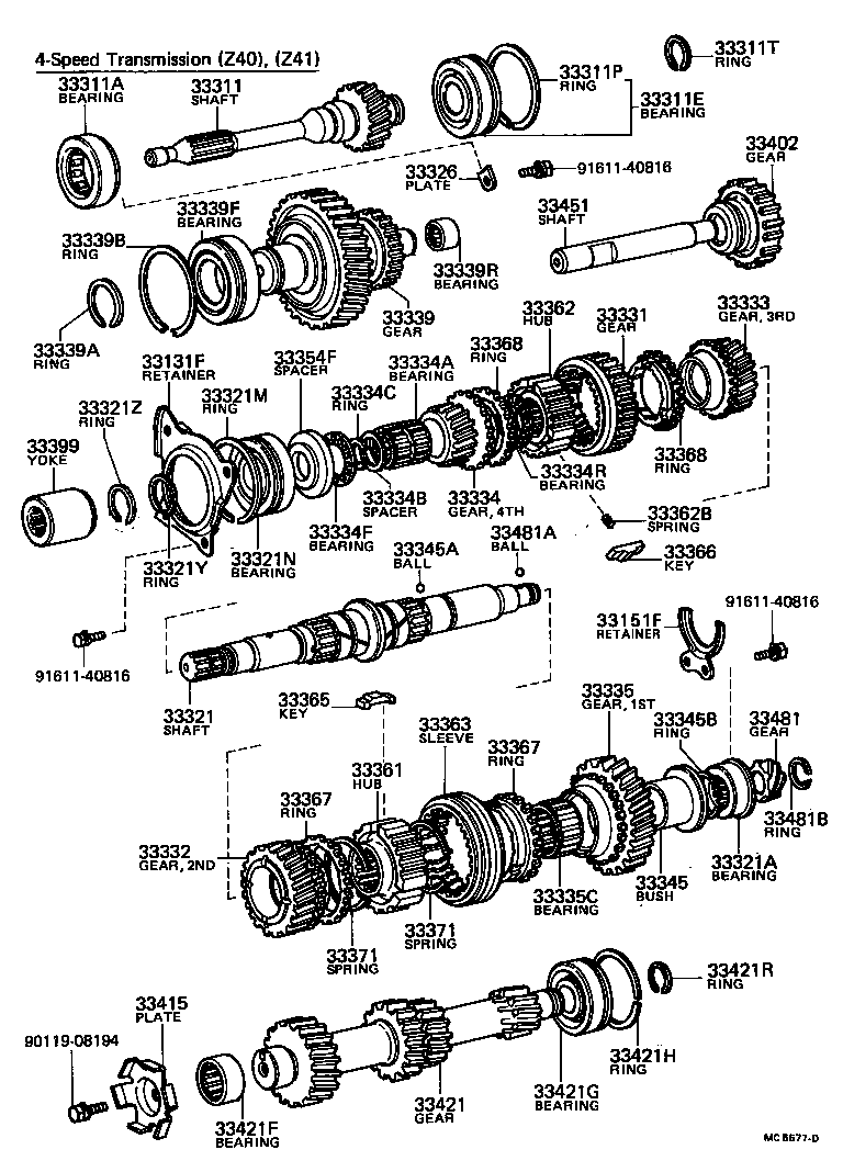 Toyota 90369-28002 BEARING (FOR OUTPUT SHAFT REAR)