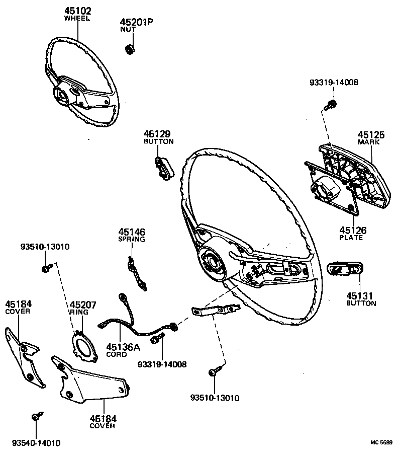 45100-10141-01 WHEEL SUB-ASSY, STEERING product image