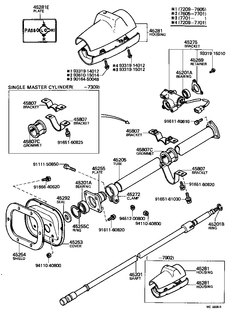 45280-60061 BRACKET, STEERING COLUMN, UPPER product image