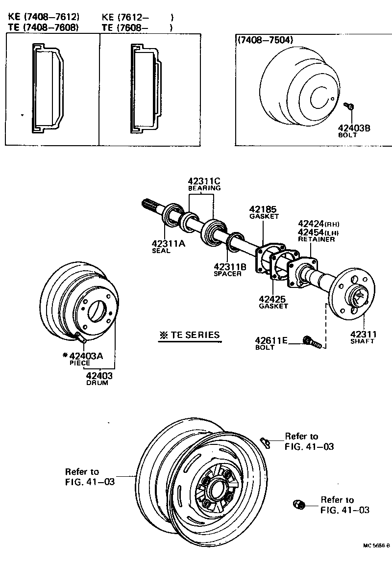 Toyota 04421-30011 BEARING (FOR REAR AXLE SHAFT)