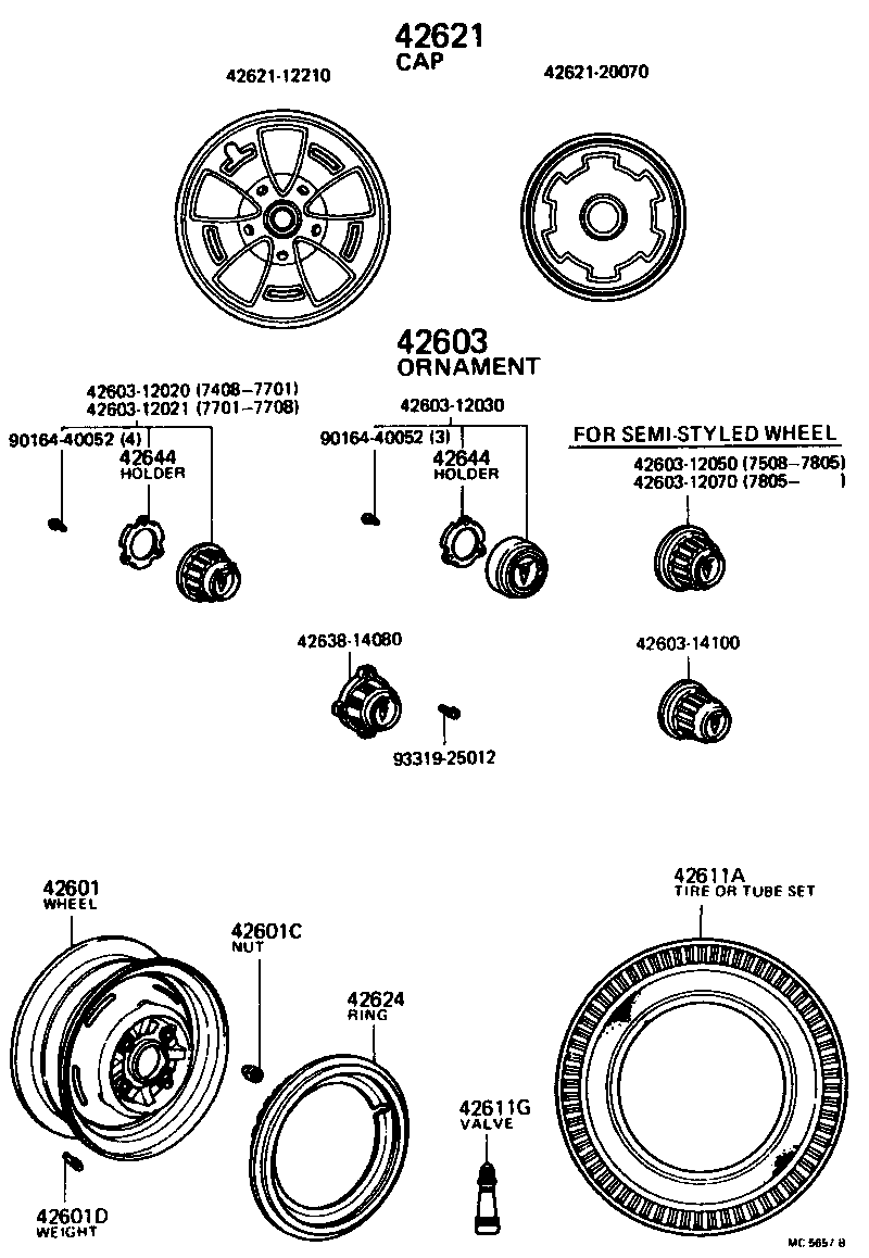 Toyota 90942-01017 NUT, HUB (FOR AXLE)