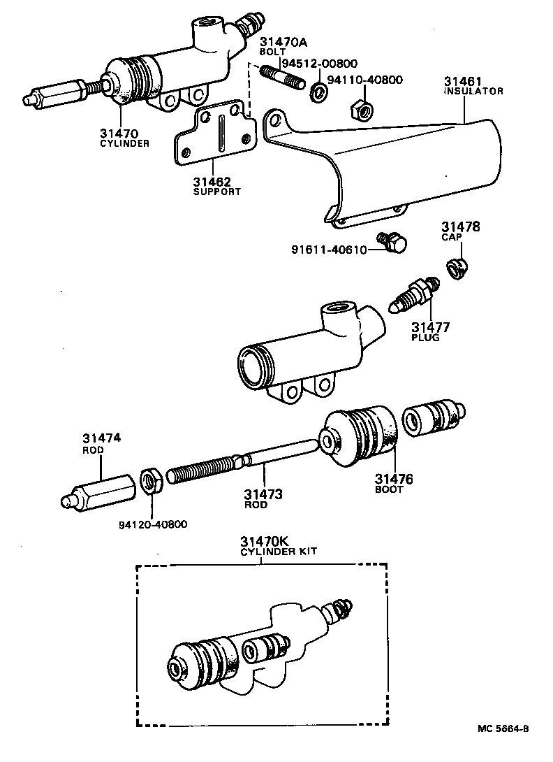 04313-28010 CYLINDER KIT, CLUTCH RELEASE product image