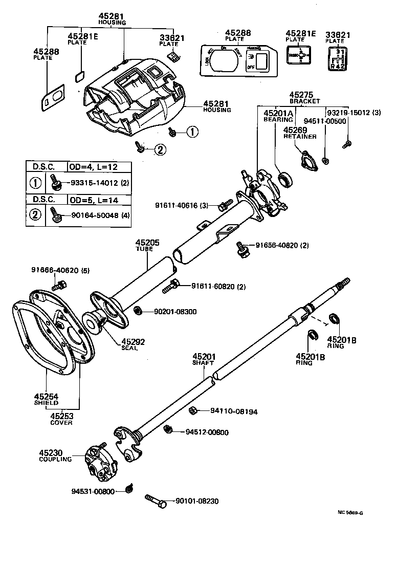 45807-28010 BRACKET SUB-ASSY, STEERING COLUMN UPPER SUPPORT product image