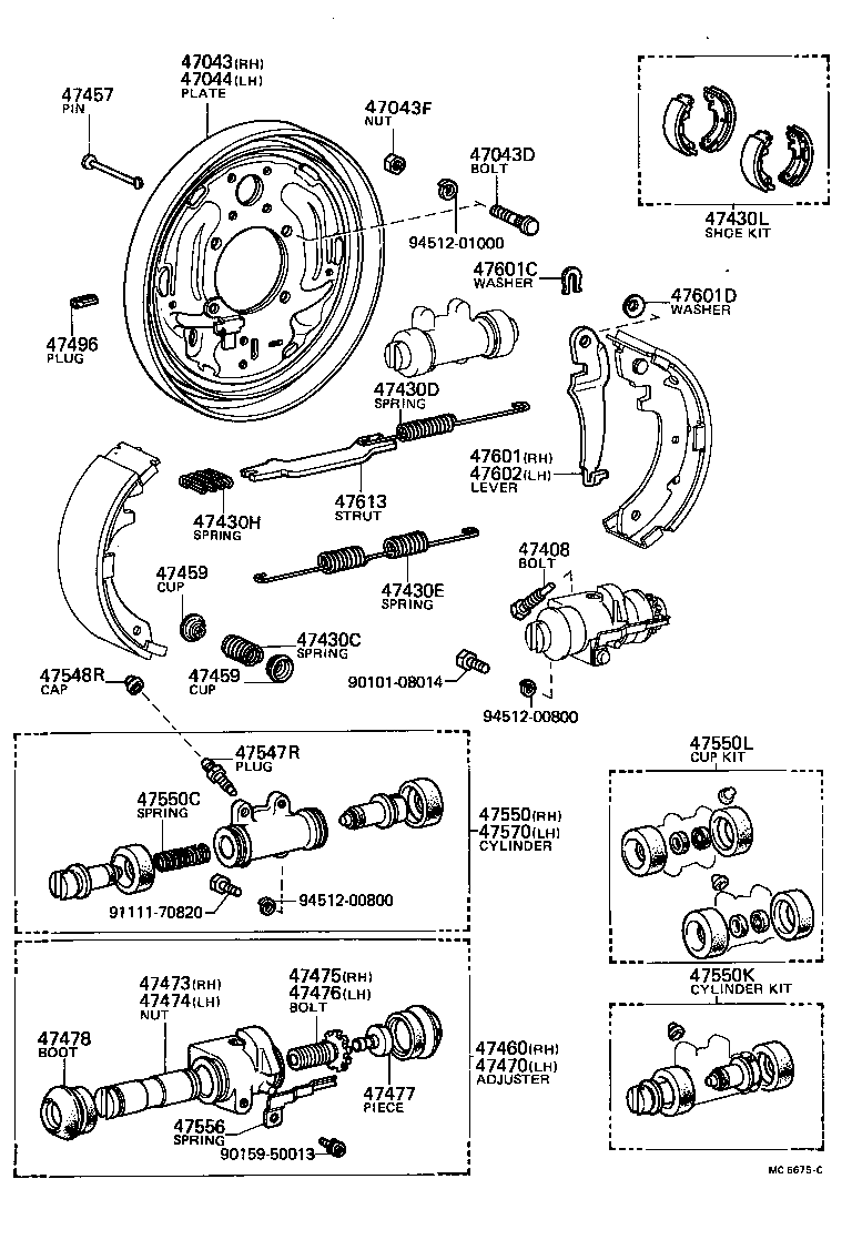 47473-28010 NUT, REAR WHEEL CYLINDER ADJUSTING, RH(FOR REAR BRAKE) product image