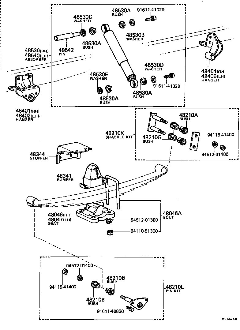 48542-26010 PIN, SHOCK ABSORBER UPPER PIVOT, REAR product image